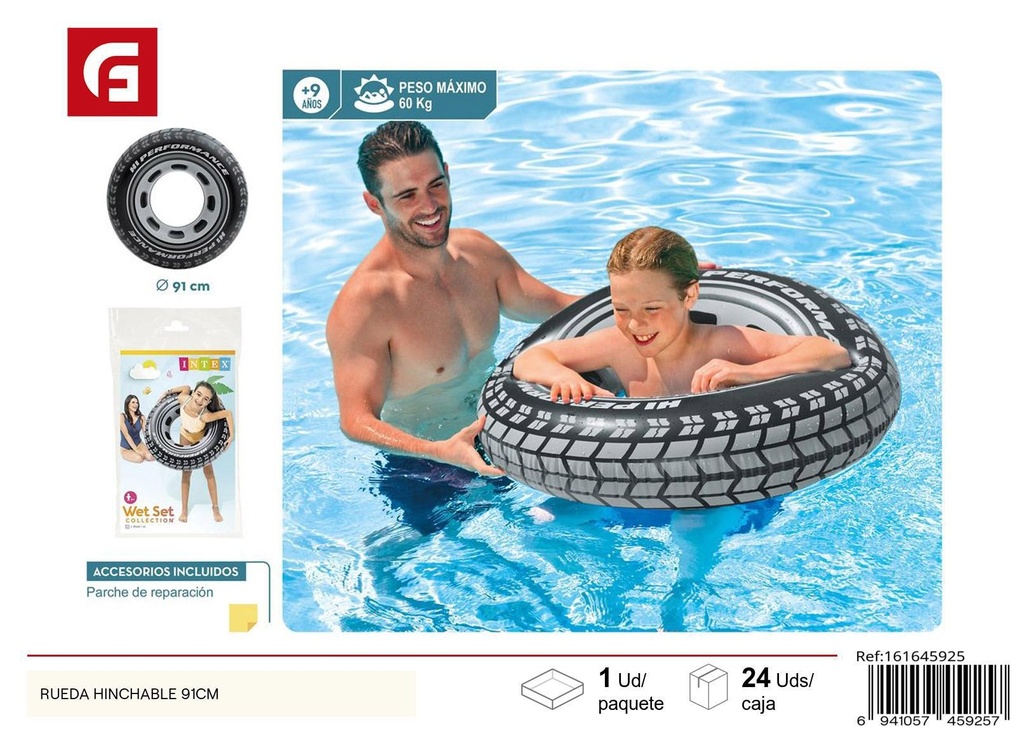Rueda hinchable 91cm para juegos de agua