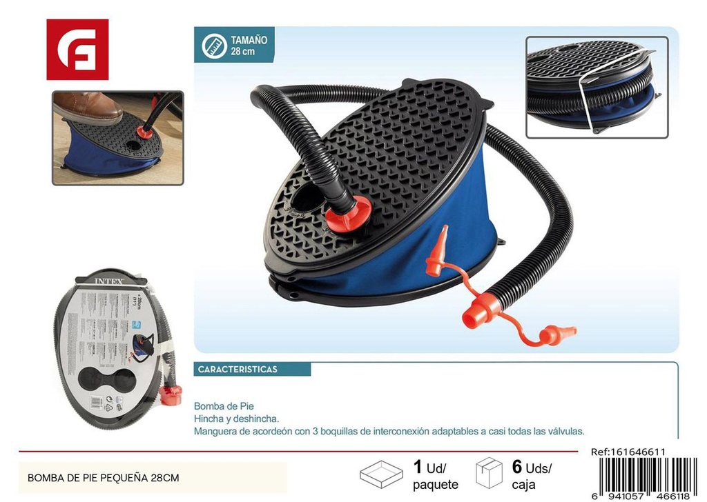 Bomba de pie pequeña 28CM - Accesorios para camping