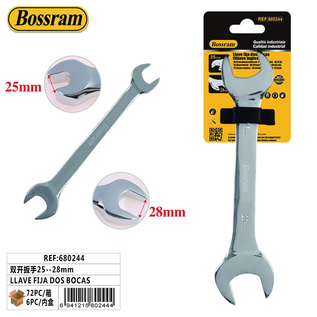 Llave fija de dos bocas 25-28mm para herramientas