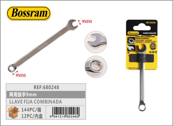 Llave fija combinada 9mm para ferretería