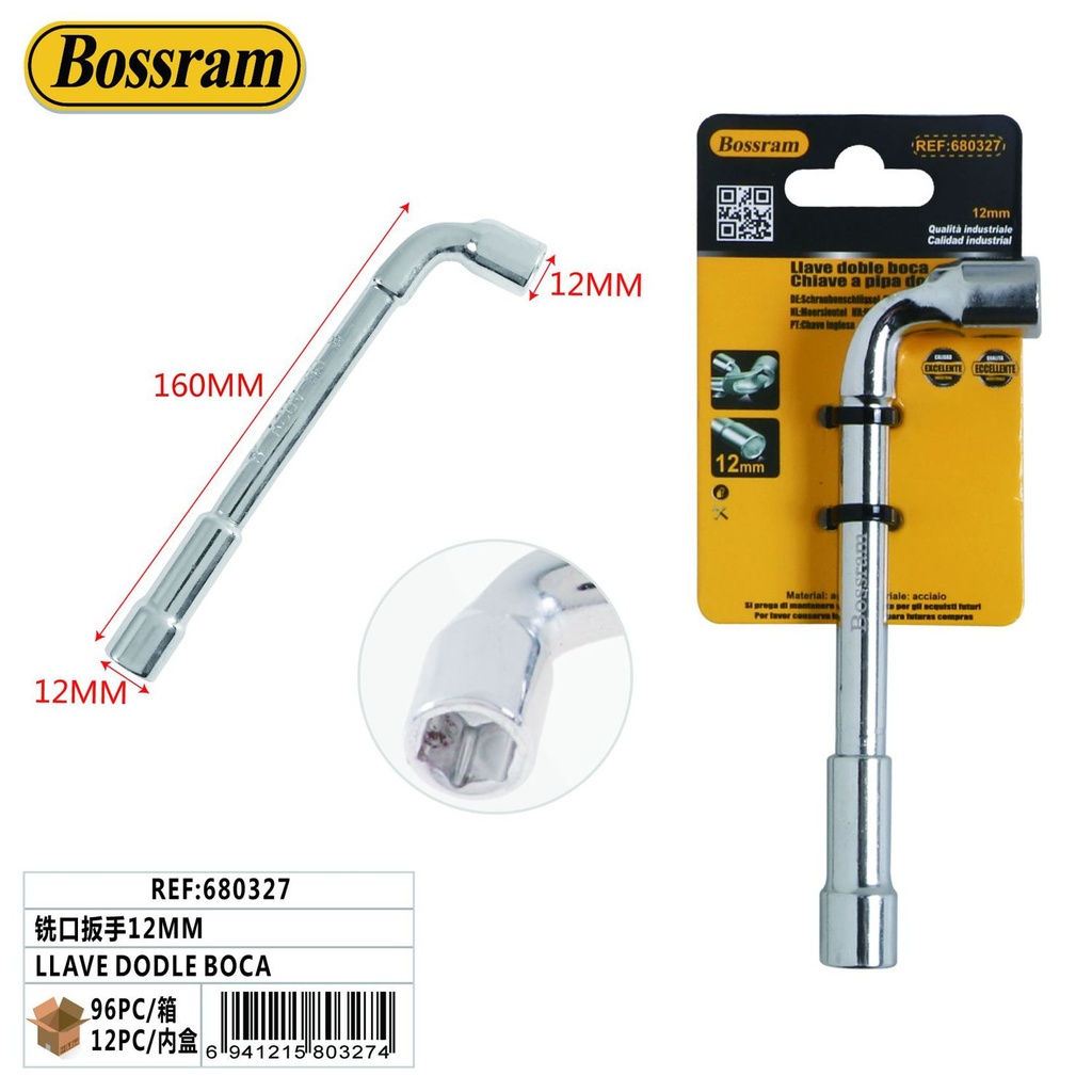 Llave doble boca 12mm para reparaciones