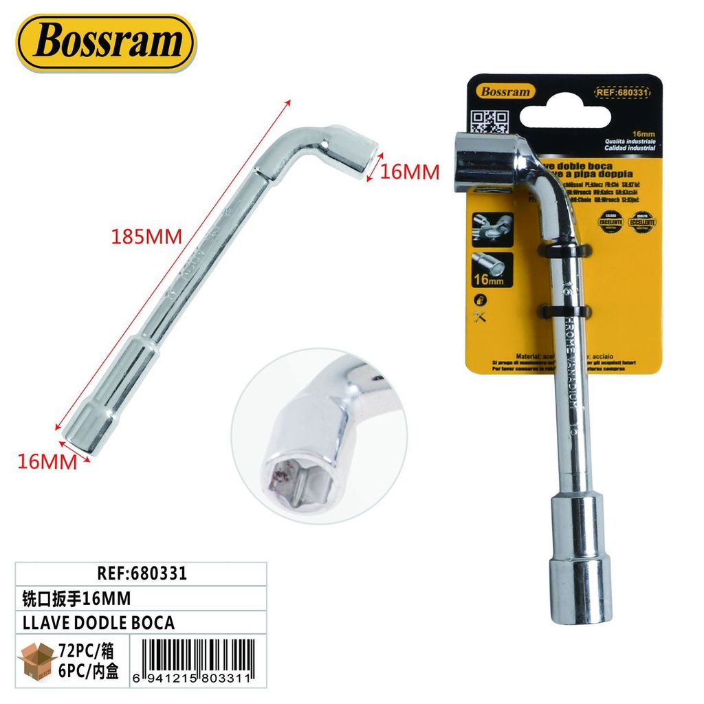 Llave de doble boca 16mm para herramientas