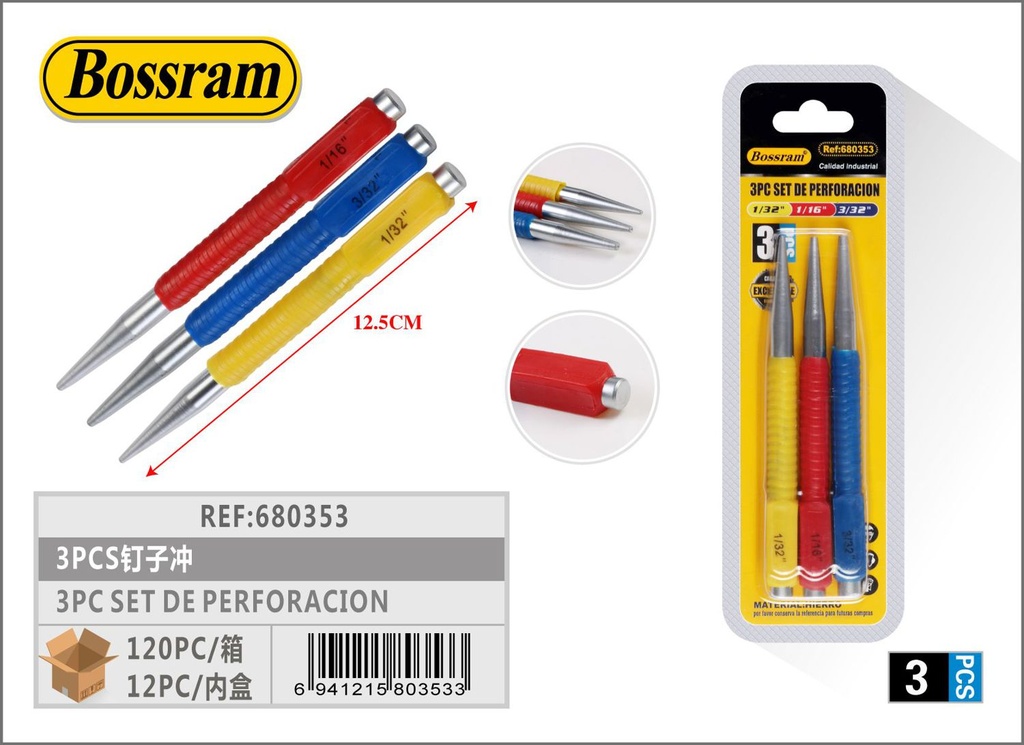 Set de perforación 3pcs para trabajos de precisión