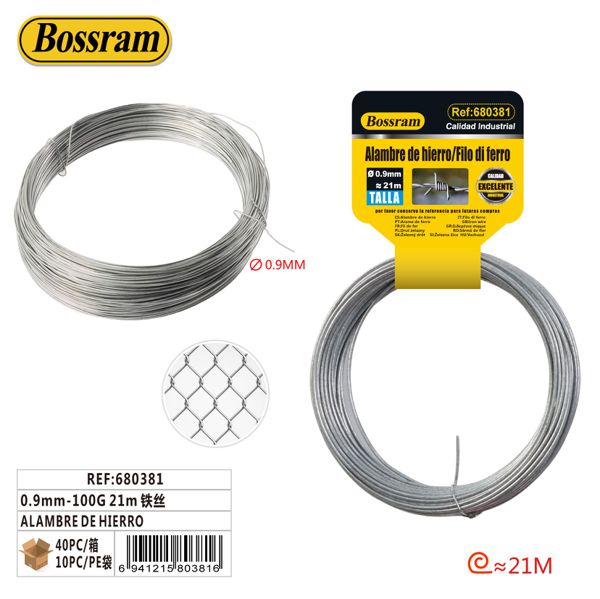 Alambre de hierro 0.9mm 100g 21m para bricolaje y manualidades