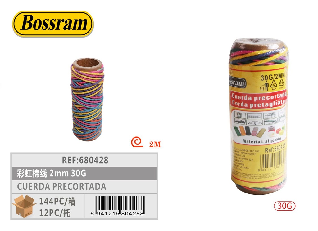 Cuerda precortada arcoíris 30g 2mm