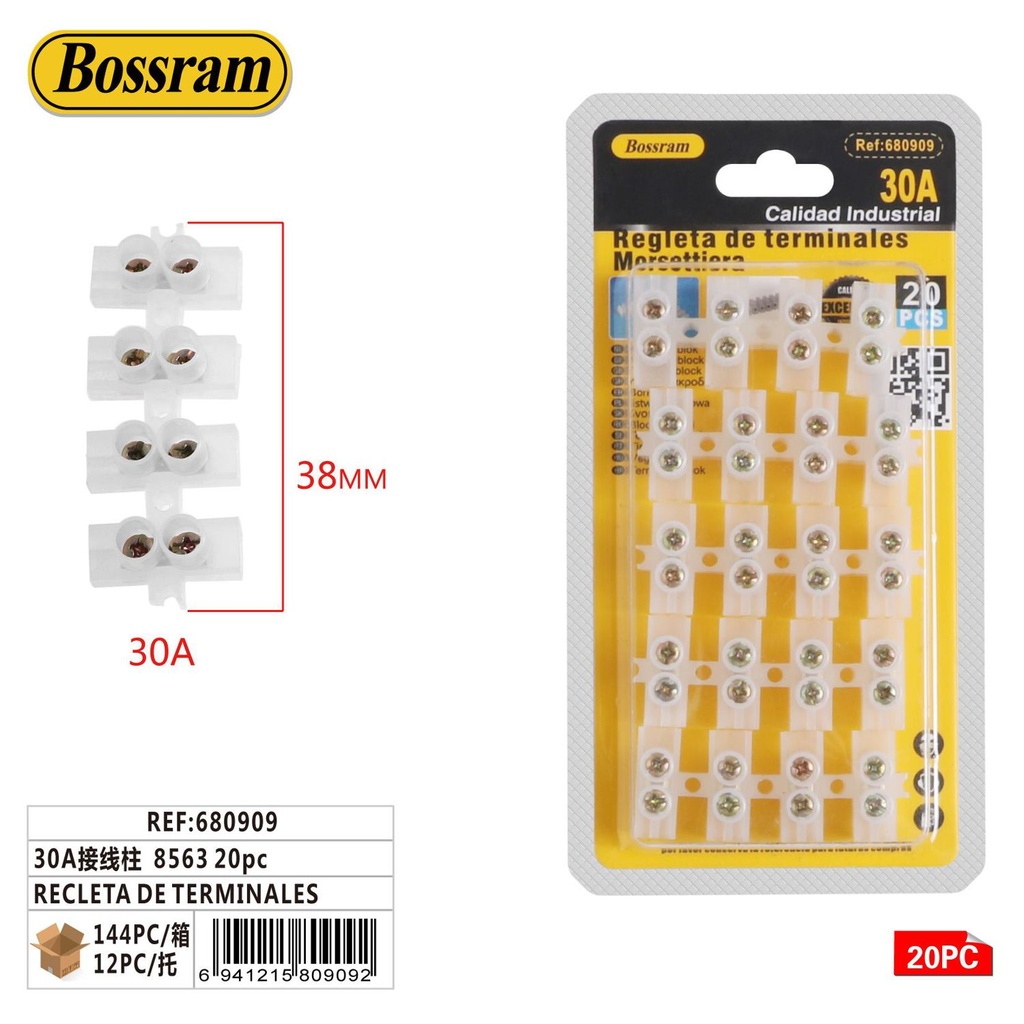 Regleta de terminales 30A 8563 20pcs para conexiones eléctricas