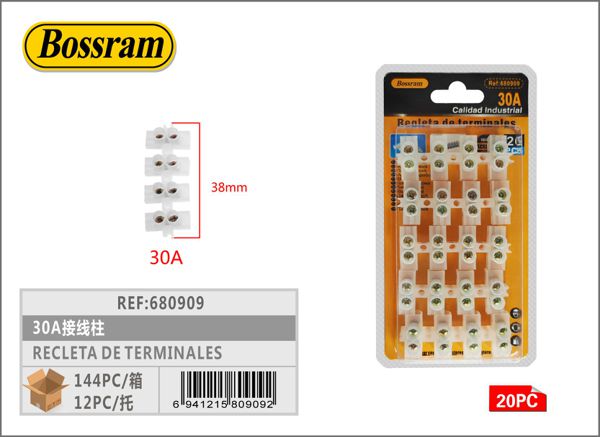 Regleta de terminales 30A 8563 20pcs para conexiones eléctricas