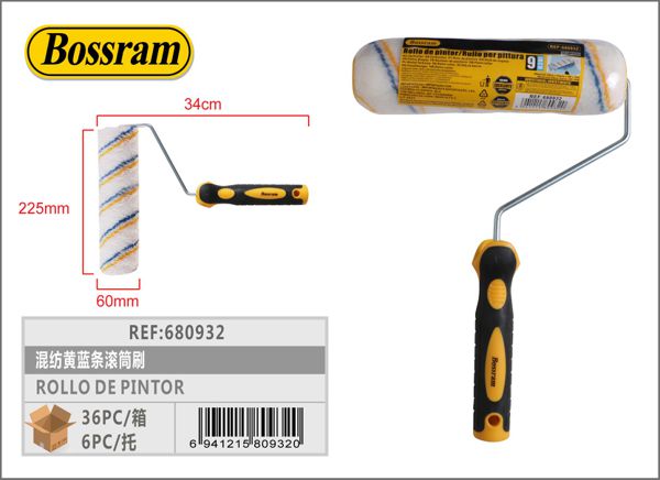 Rollo de pintor con mango de goma 9 diámetro 40mm para pintar