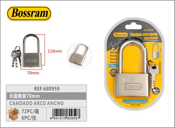 Candado de arco ancho 70mm para seguridad del hogar