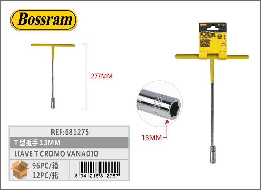 Llave T cromo vanadio 13