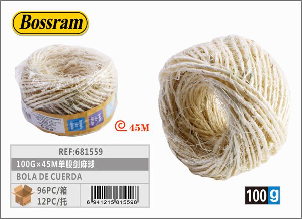 Bola de cuerda de yute 100g x 45m para manualidades