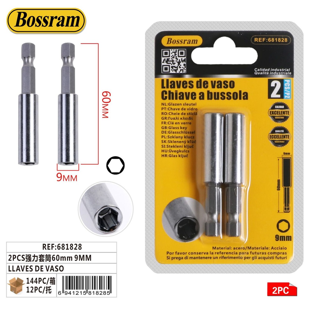 Llaves de vaso 60mm y 9mm 2pcs herramientas de alta resistencia