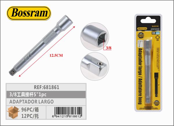 Adaptador largo 3/8 herramienta 5" 1pc para bricolaje