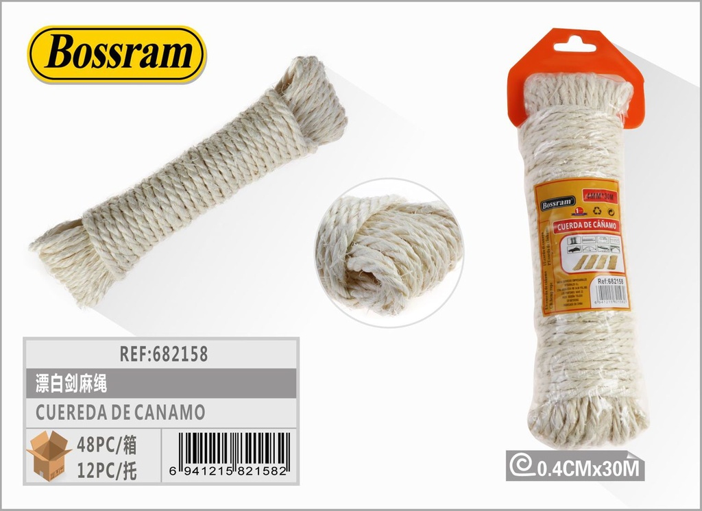 Cuerda de cáñamo 4mm x 30m