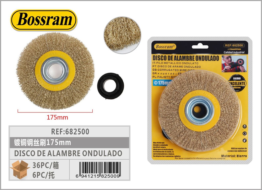 Disco de alambre ondulado 175x32mm