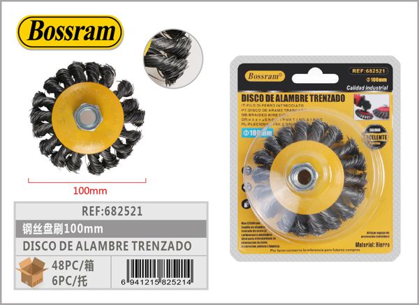 Disco de alambre trenzado 100mm para amoladora