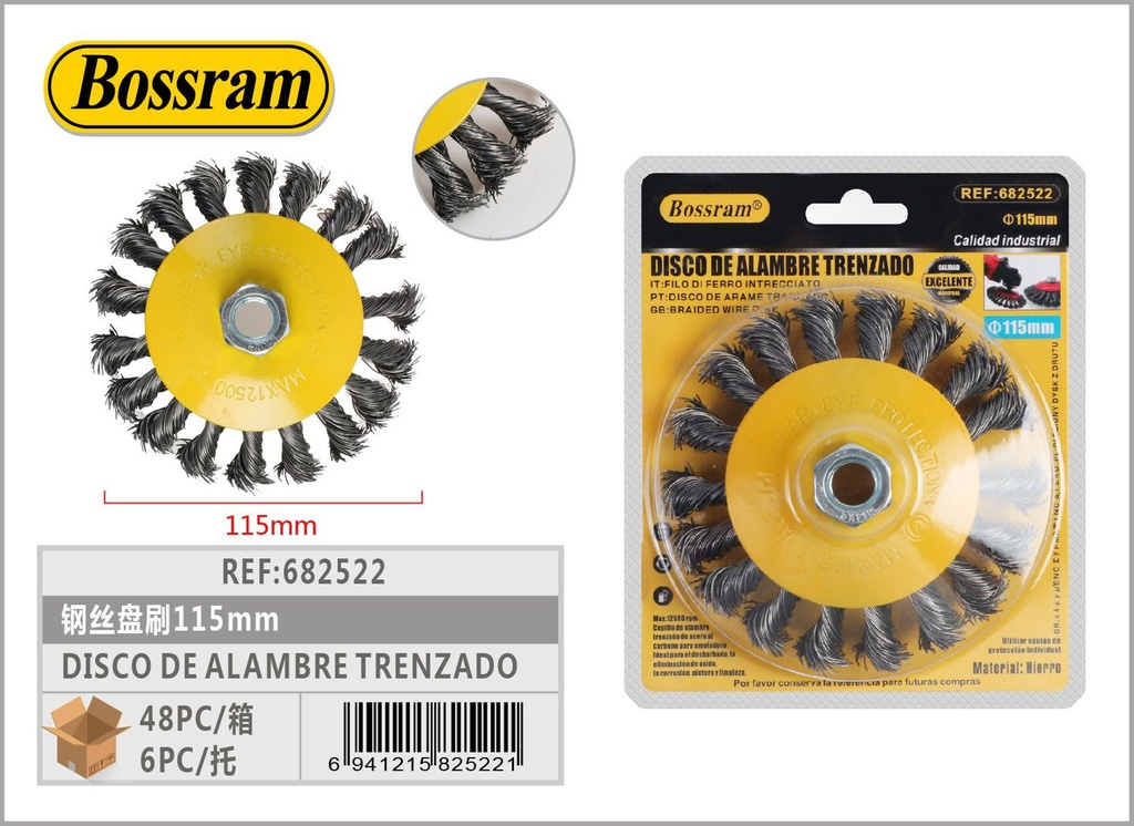 Disco de alambre trenzado 115mm para amoladora