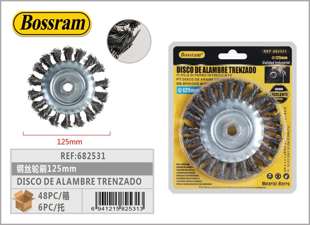 Disco de alambre trenzado 125mm para amoladora