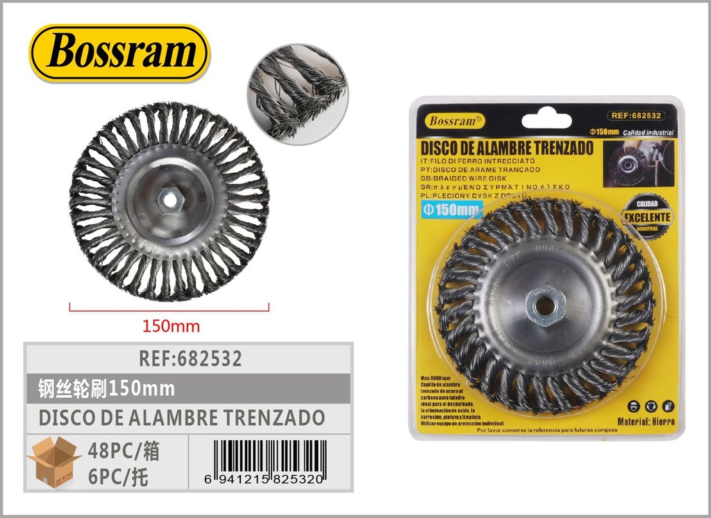 Disco de alambre trenzado 150mm para amoladora