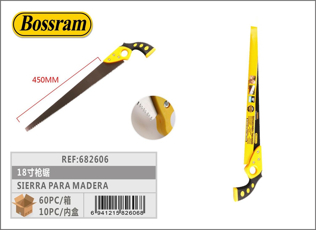 Sierra para madera 18 pulgadas con hojas intercambiables