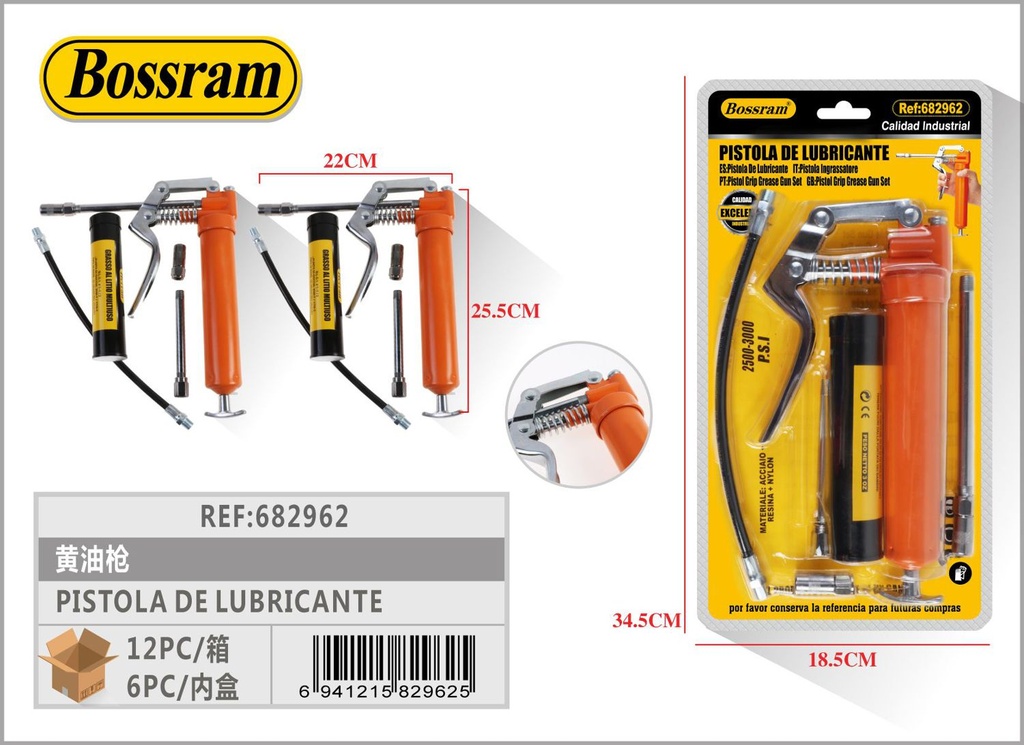 Pistola de lubricante para mantenimiento de automóviles y bicicletas