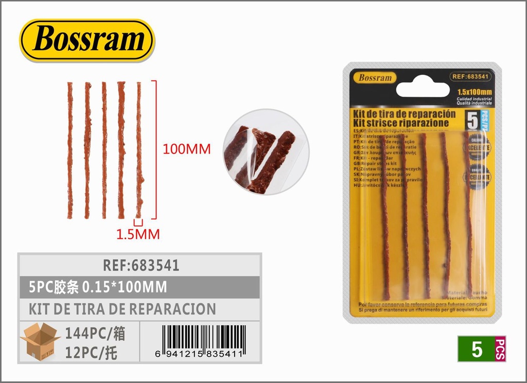 Kit de tira de reparación 5 pcs 1.5*100mm para coches