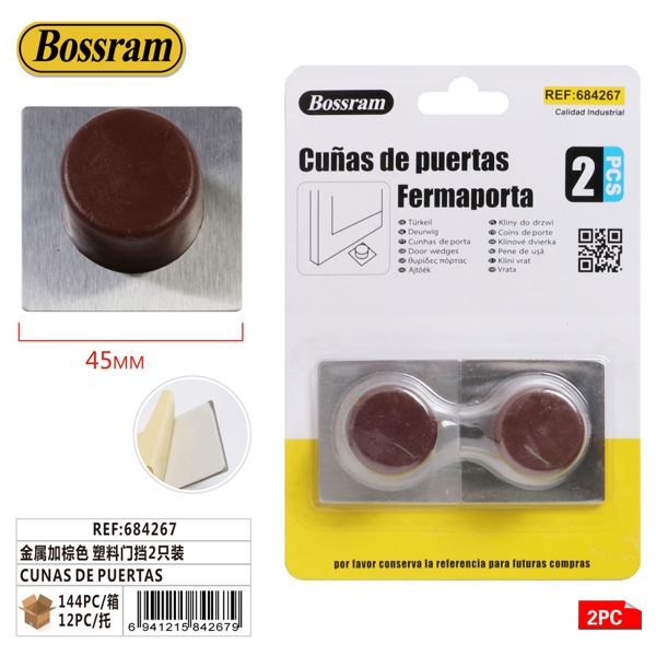 Cunas de puertas metálicas y plásticas 2pcs para sujeción de puertas