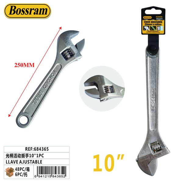 Llave ajustable 10" 1pc para trabajos de ferretería