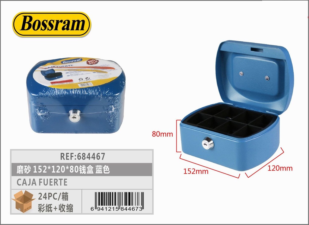 Caja fuerte azul 152x120x80mm