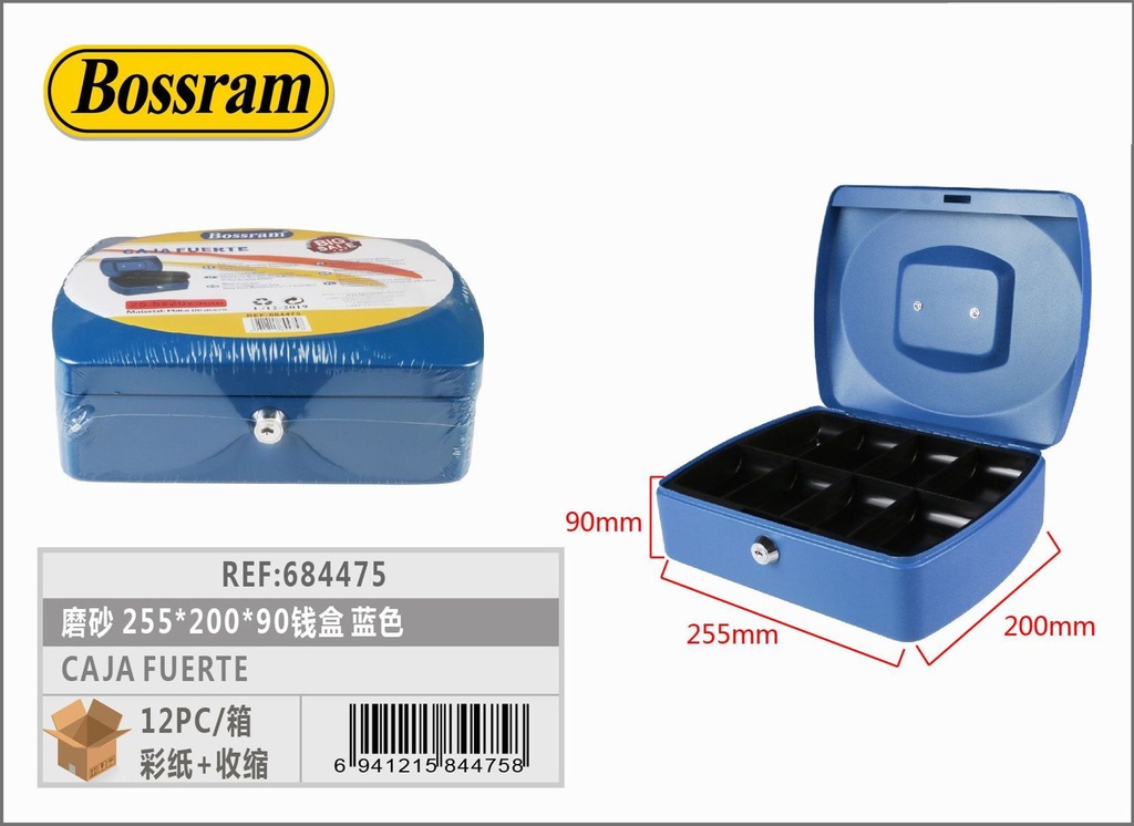 Caja fuerte azul de seguridad 255x200x90mm