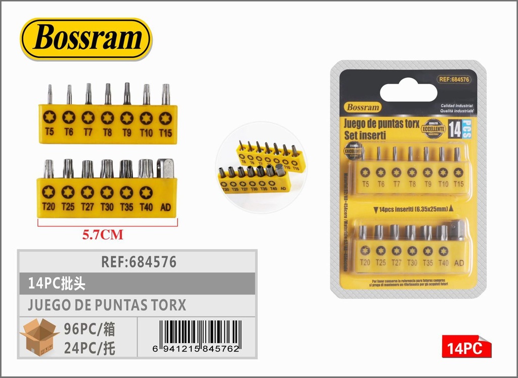 Juego de puntas Torx 14pcs para destornilladores