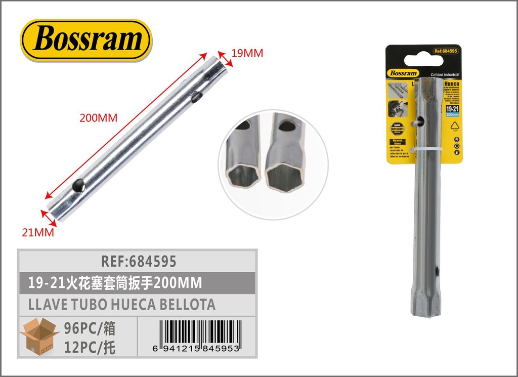 Llave de tubo hueca 200mm para reparaciones