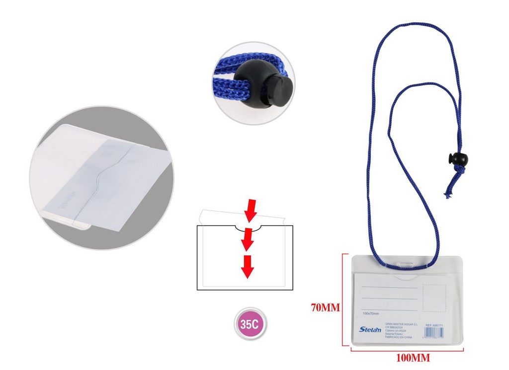 Tarjeta de identificación con cordón para eventos y oficinas