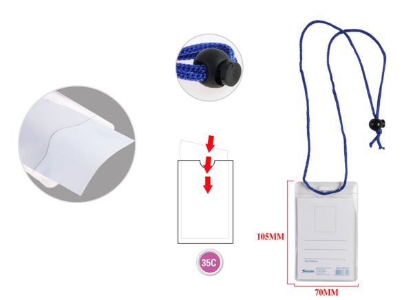 Tarjeta de identificación con cuerda para oficina