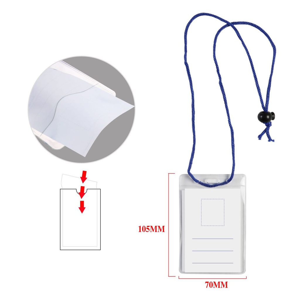 Tarjeta de identificación con cuerda para oficina