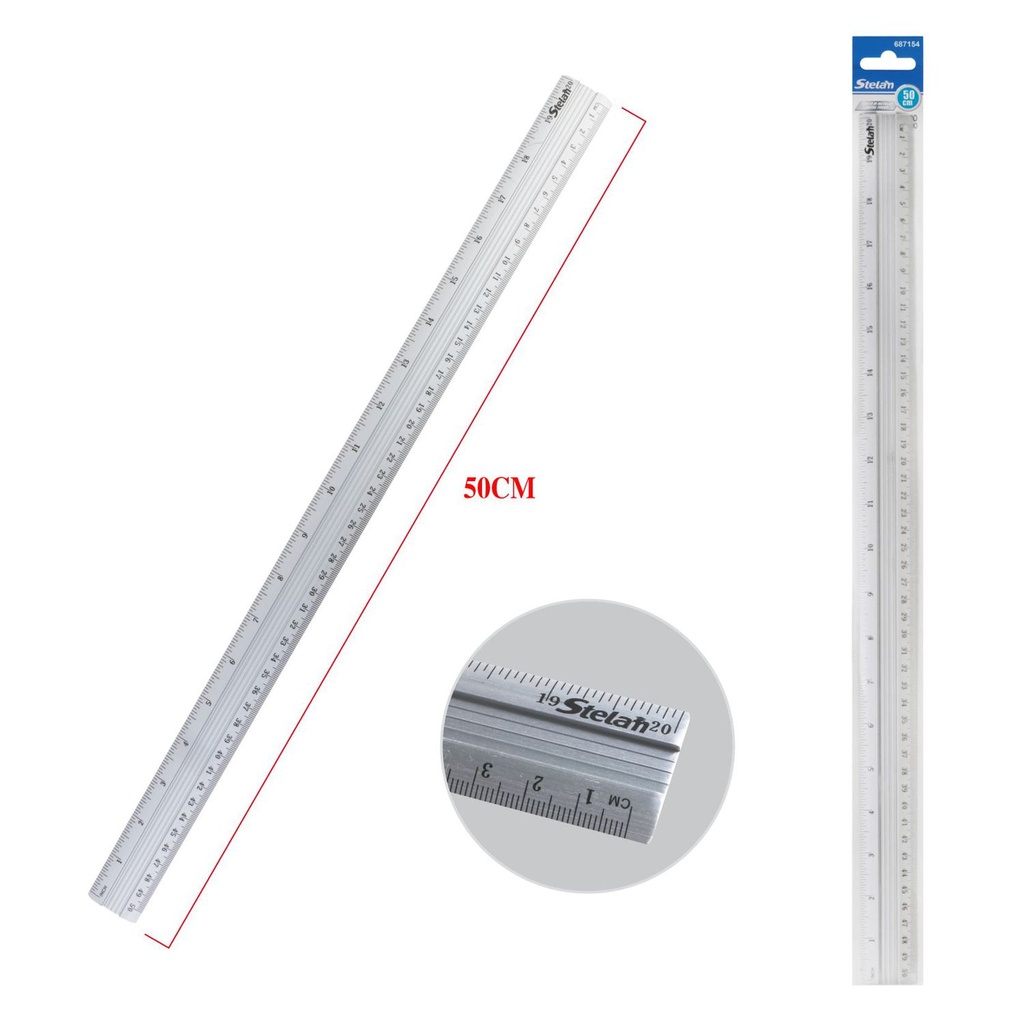 Regla de aluminio 50cm para medición