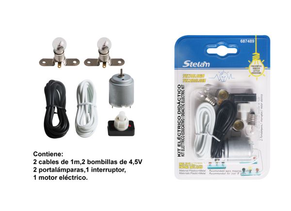 Kit eléctrico escolar para aprendizaje de circuitos y tecnología