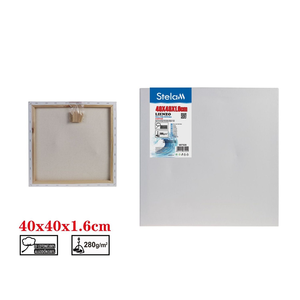 Lienzo 40x40x1.6cm 280g