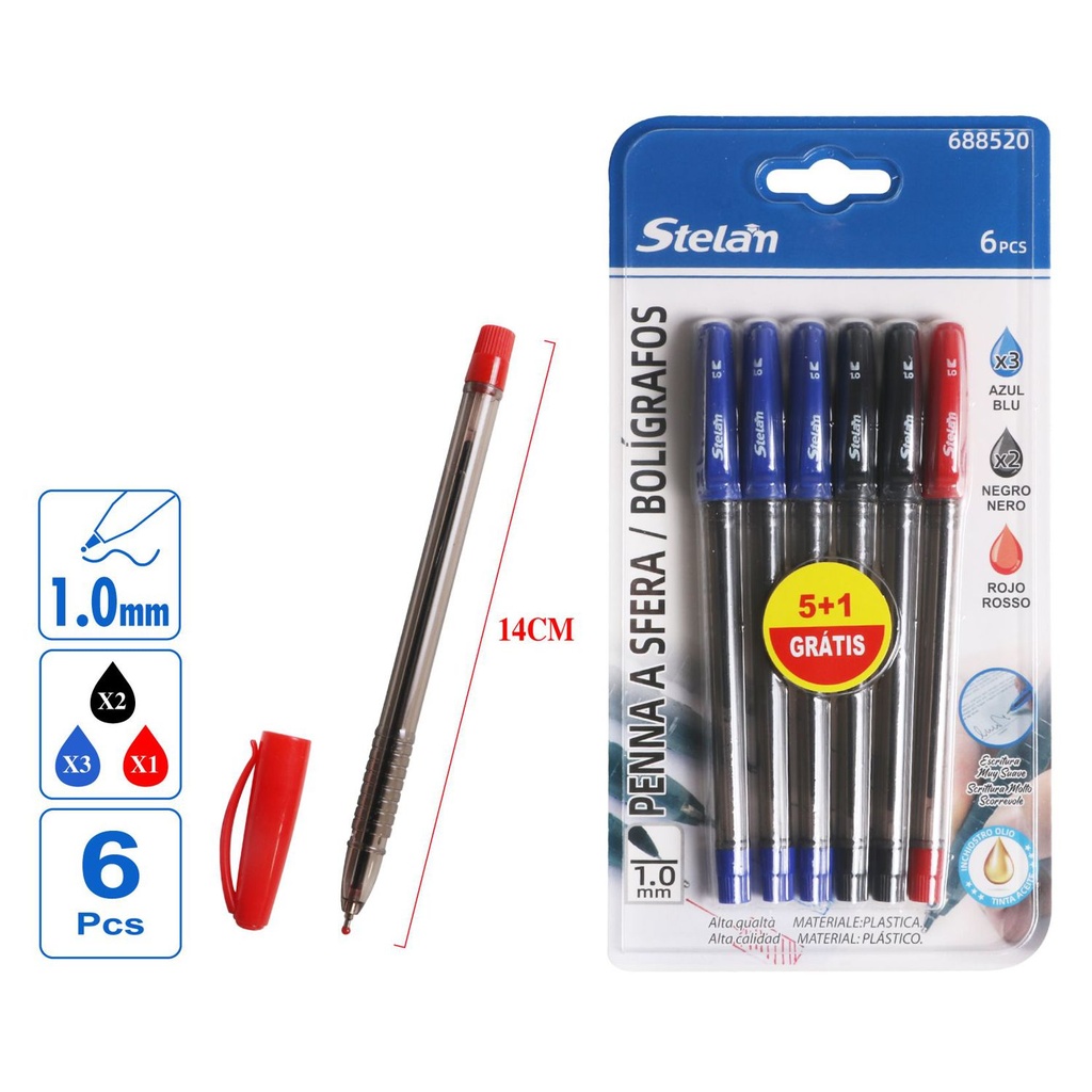 Bolígrafos de tinta suave 6pcs para escritura