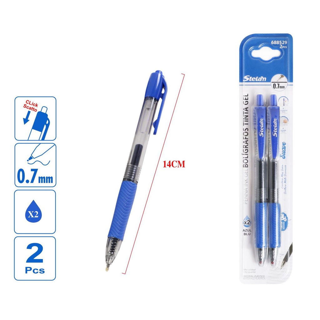 Recambio de bolígrafo tinta gel 0.7mm 2pcs