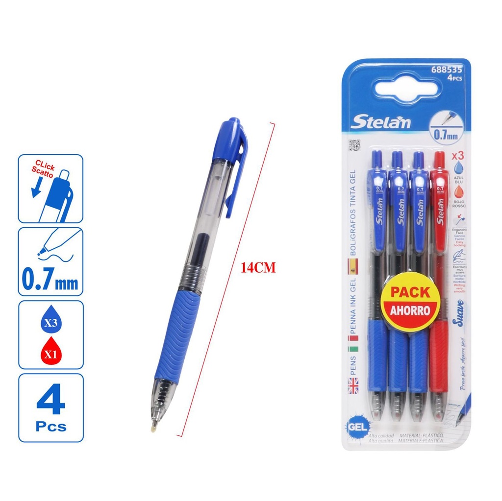 Recambios para bolígrafo de gel 0.7mm 4pcs para escritura