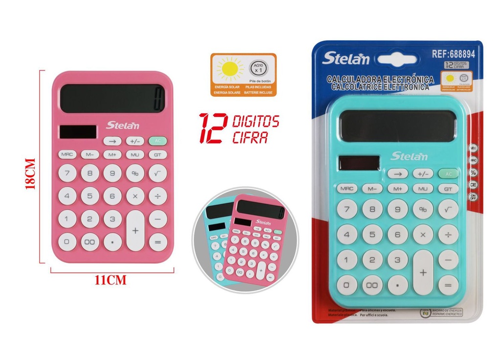 Calculadora electrónica solar para oficina y escuela