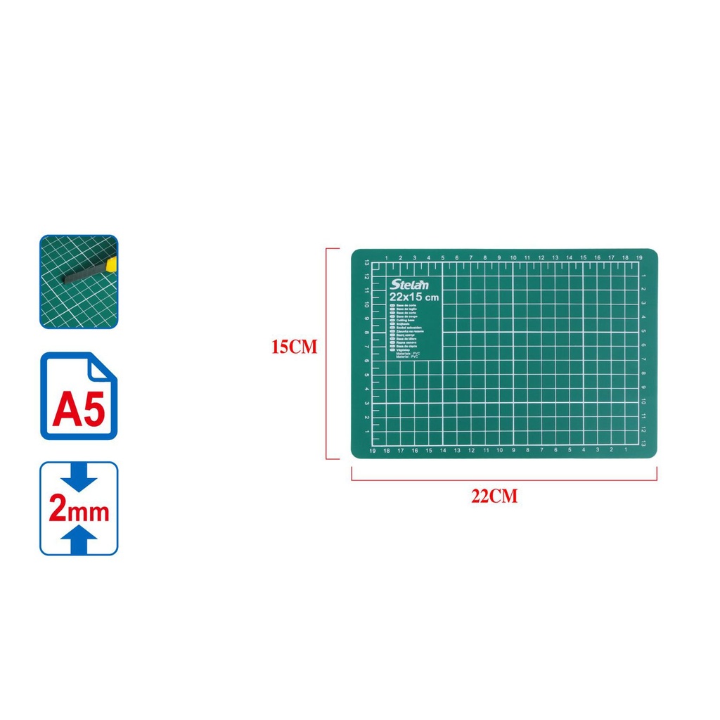 Base de corte 15x21x2mm para manualidades y oficina