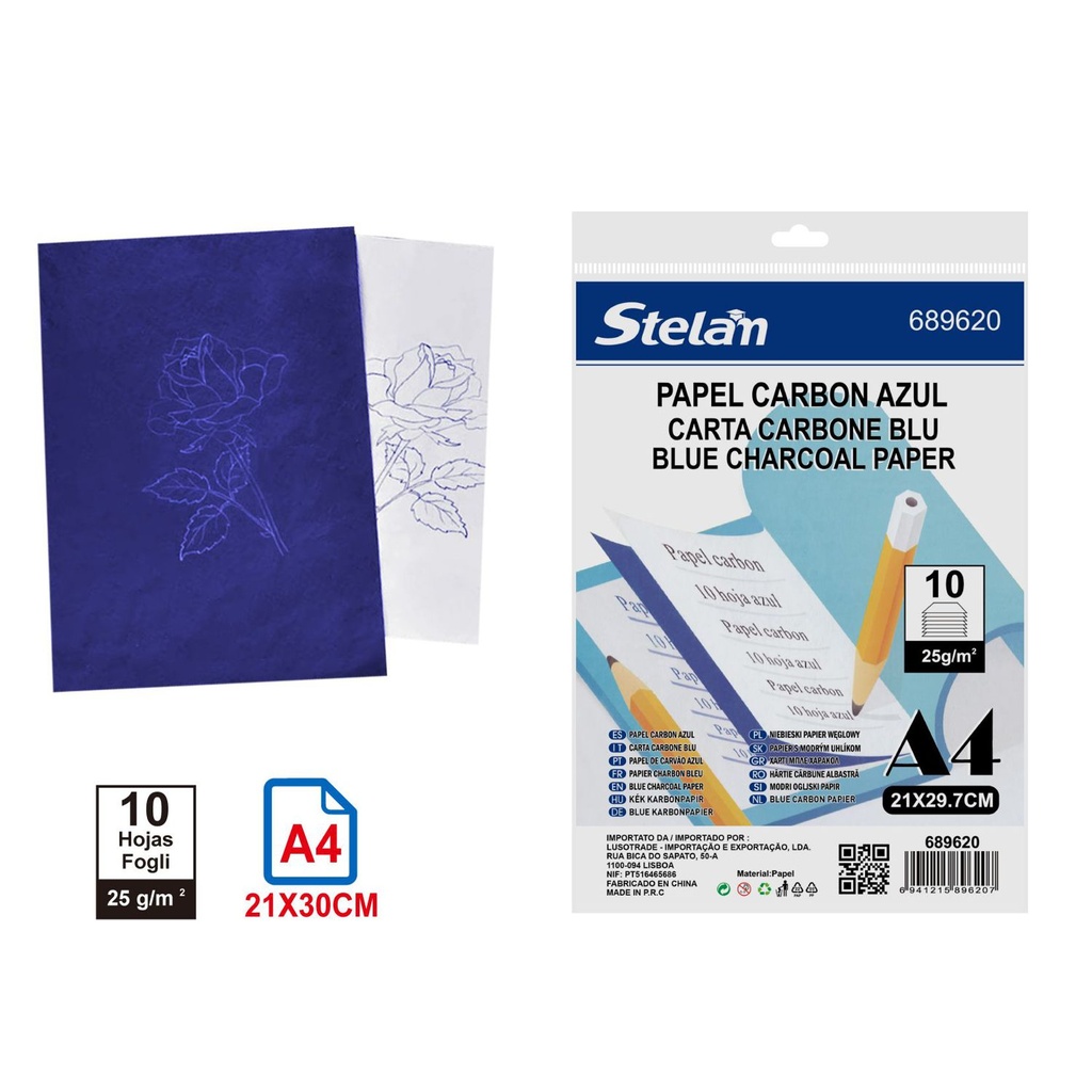 Papel carbón azul A4 10pcs para copias y calcos