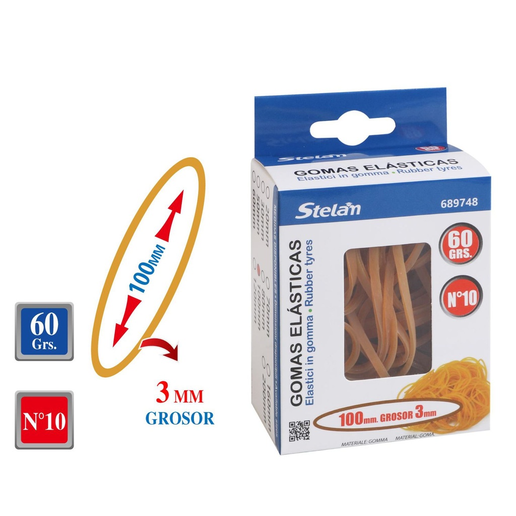 Gomas elásticas surtidas en caja 60g