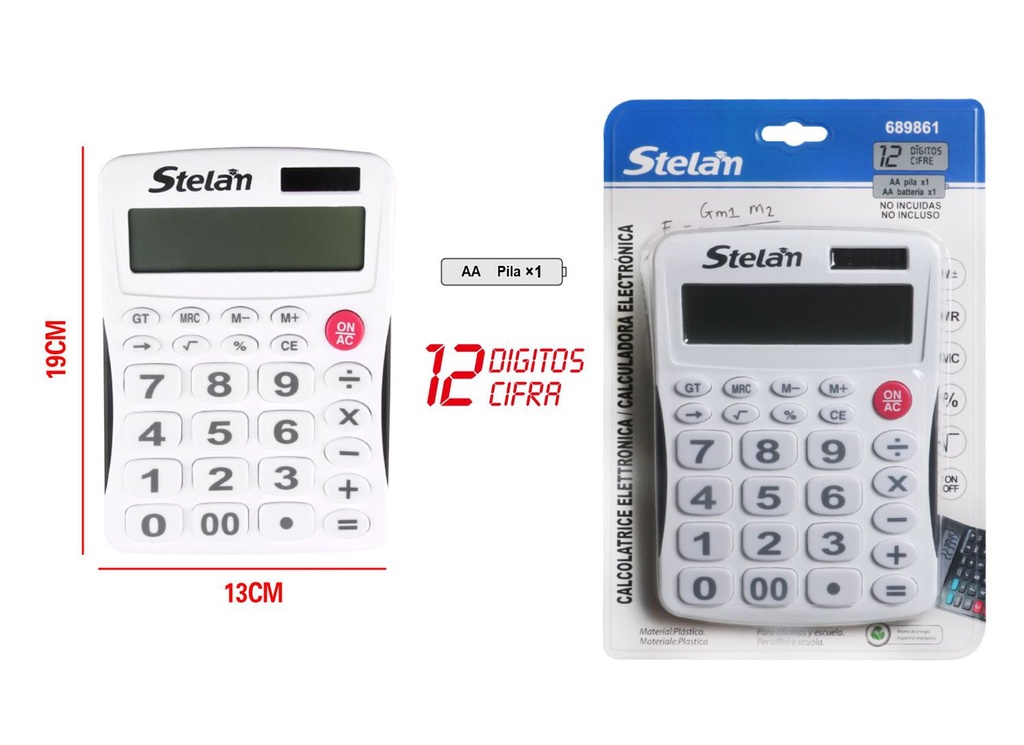 Calculadora electrónica blanca para oficina y estudios