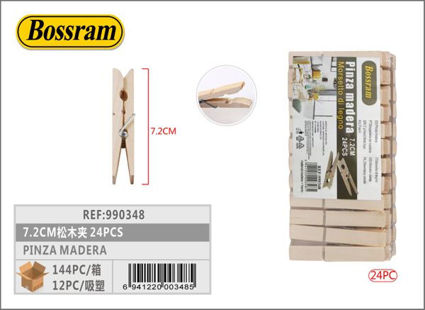 Pinza de madera 7.2cm 24pcs