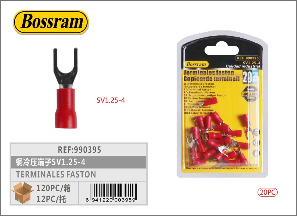 Terminales Faston SV1.25-4 20pcs