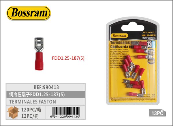 Terminales faston 1.25-187 13pcs