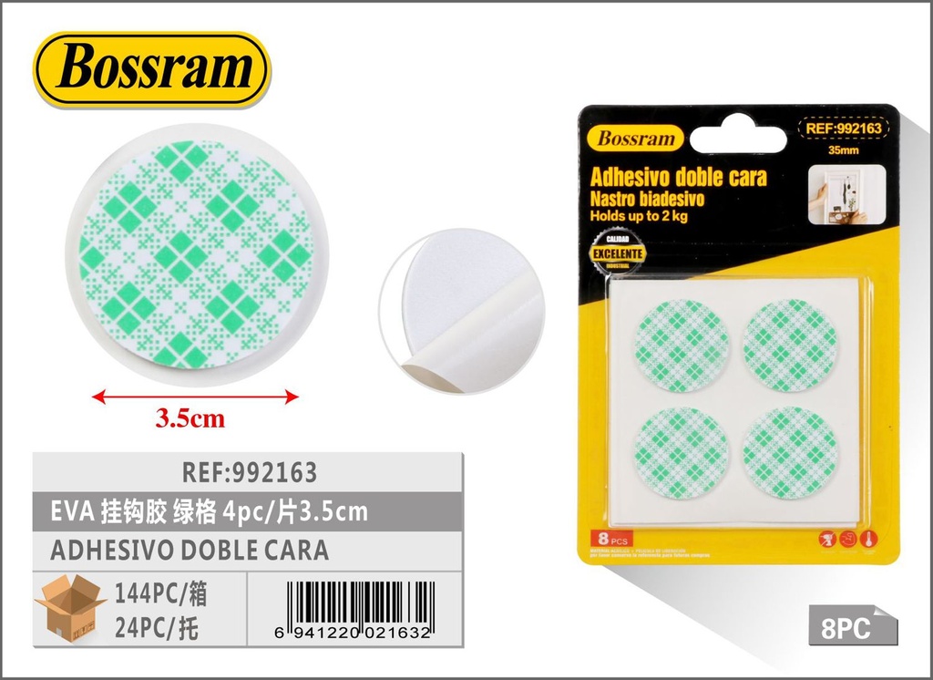 Adhesivo de doble cara verde 4pcs